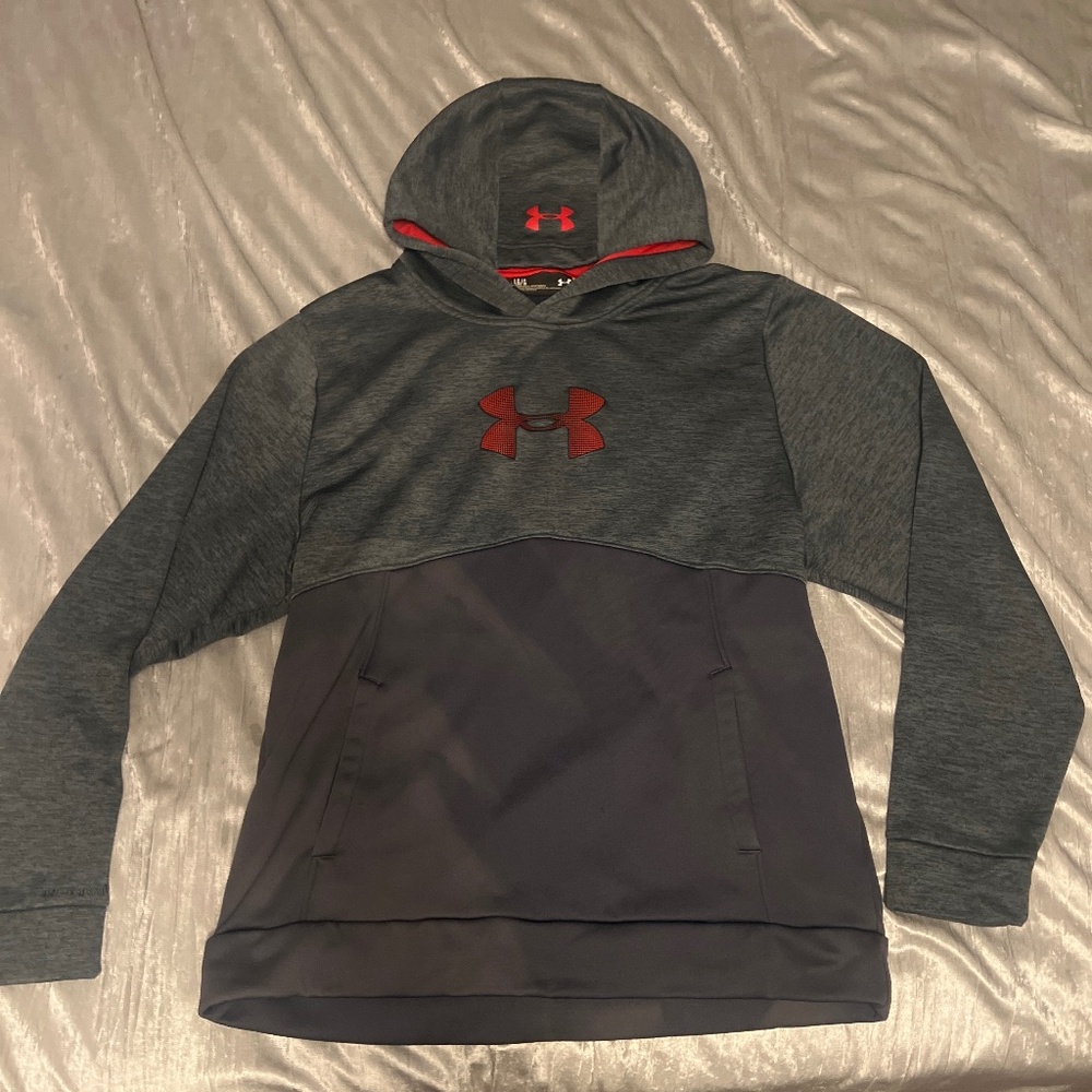 Large Gray/Red Men’s Under Armour Hoodie
